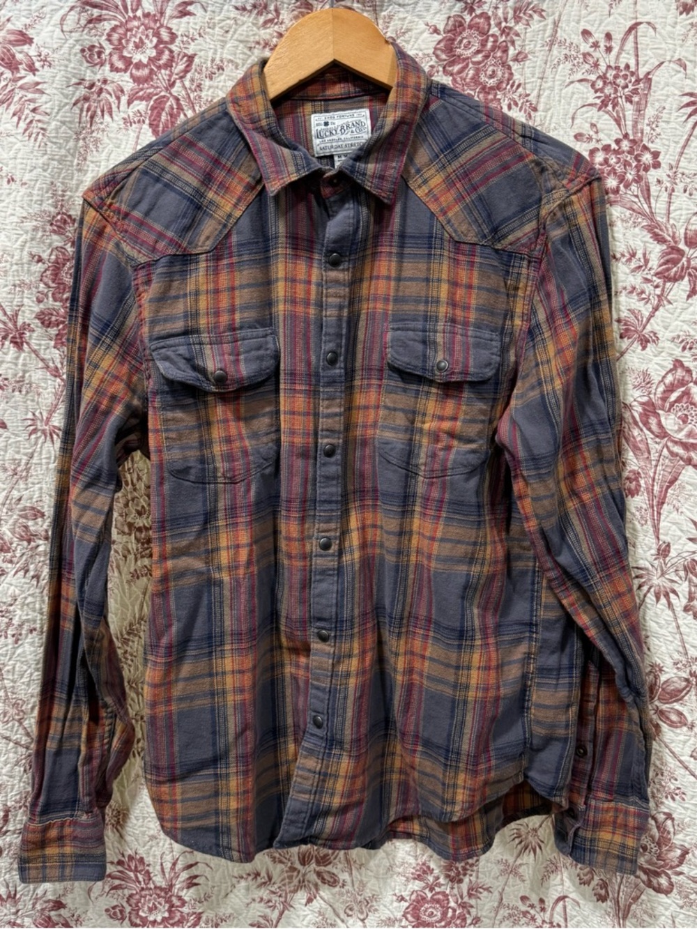 Lucky Brand Plaid Button Down Shirt Saturday Stretch Men’s M